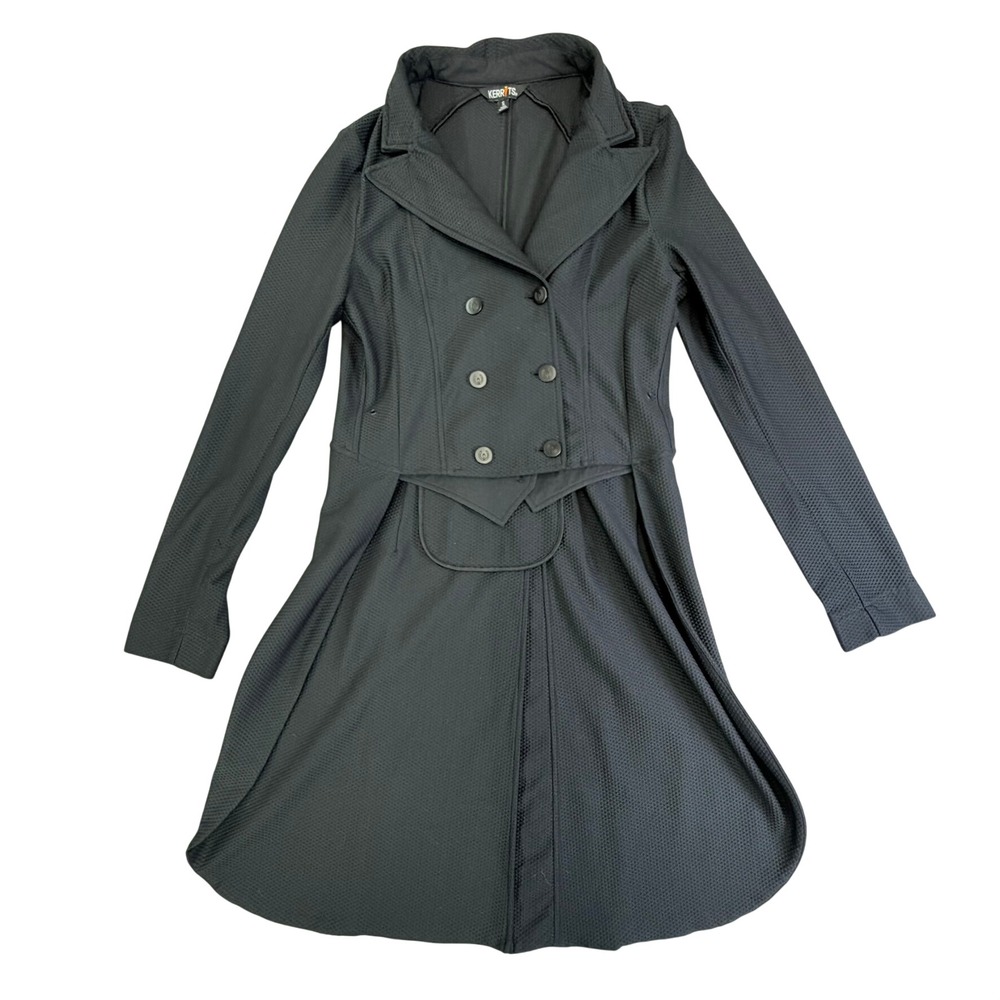 Kerrits Equestrian Shadbelly Women S Mesh Black Double Breasted Tailcoat Stretch